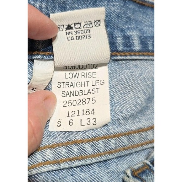 Vtg Calvin Klein Sport Jeans Mid Rise Distressed Straight Leg Size 6 Long Y2K 90 - Picture 6 of 9